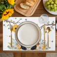 thumbnail image 4 of Yellow Gnomes Placemats Set of 6, Bees Spring Floral Daisy Branches Placemats for Dining Table, Place Mats for Kitchen Tabletop, Waterproof Wipeable Dining Table Mats Set, 4 of 9