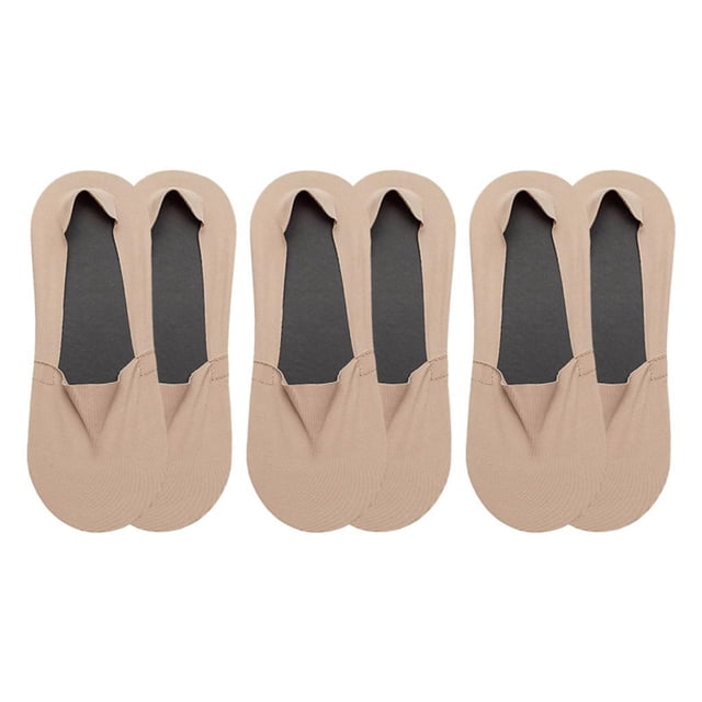 3 pares de calcetines invisibles de corte bajo para hombre - Calcetines casuales de algodón invisibles Piel