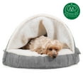 thumbnail image 4 of FurHaven Pet Products Faux Sheepskin Memory Top Snuggery Burrow Pet Bed for Dogs & Cats - Gray, 26" Base, 4 of 12