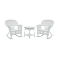 thumbnail image 2 of Jeco 3 Piece Resin Wicker Outdoor Patio Rocker Chair with End Table Set in White, 2 of 6