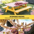 thumbnail image 6 of Valentine's Day Table Cloths for 8 Foot Rectangle Tables, Pink Romantic Truck Love Roses Red Plaid Patio Waterproof Elastic Fitted Tablecloths, Washable Rectangular Table Cover for Camping, 6 of 8