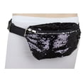 thumbnail image 1 of Women Black Silver Sequins Fanny Pack Belt Bum Bag Cross Body S M L, 1 of 19