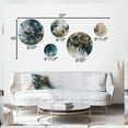 thumbnail image 4 of Designart "Captivating Liquid Ink in Blue and Gold" Abstract Marble Metal Wall Art Set of 5 Piece, 4 of 5