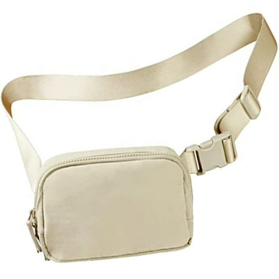 STRANDCHIC Stylish Beige Waist Bag for Running and Camping Durable Oxford Cloth
