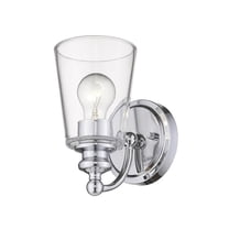 HomeRoots One Light Silver Glass Shade Wall Sconce
