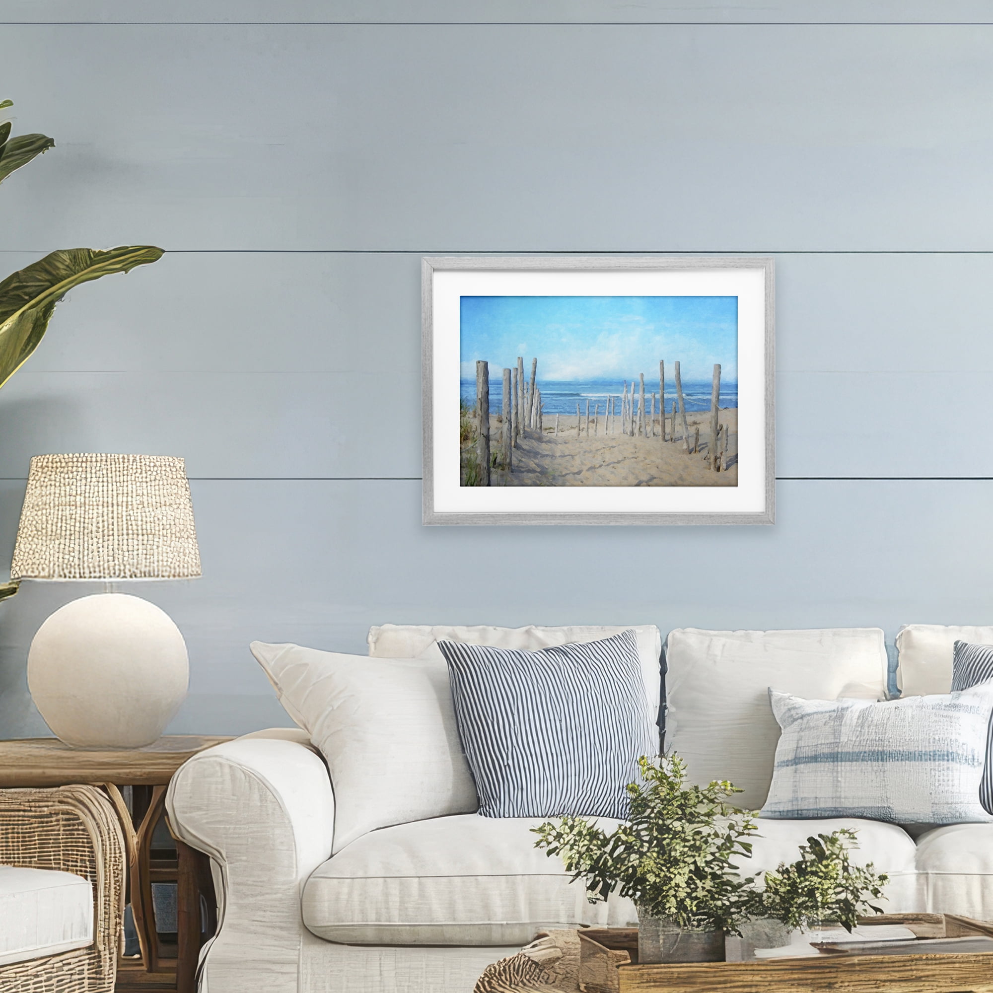 Stupell Industries National Seashore Vista Gray Framed Print Under Glass, design by Grotto Studios