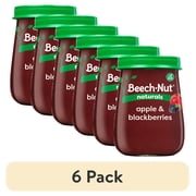 (6 pack) Beech-Nut Naturals Stage 2 Baby Food, Apple & Blackberries, 4 oz Jar