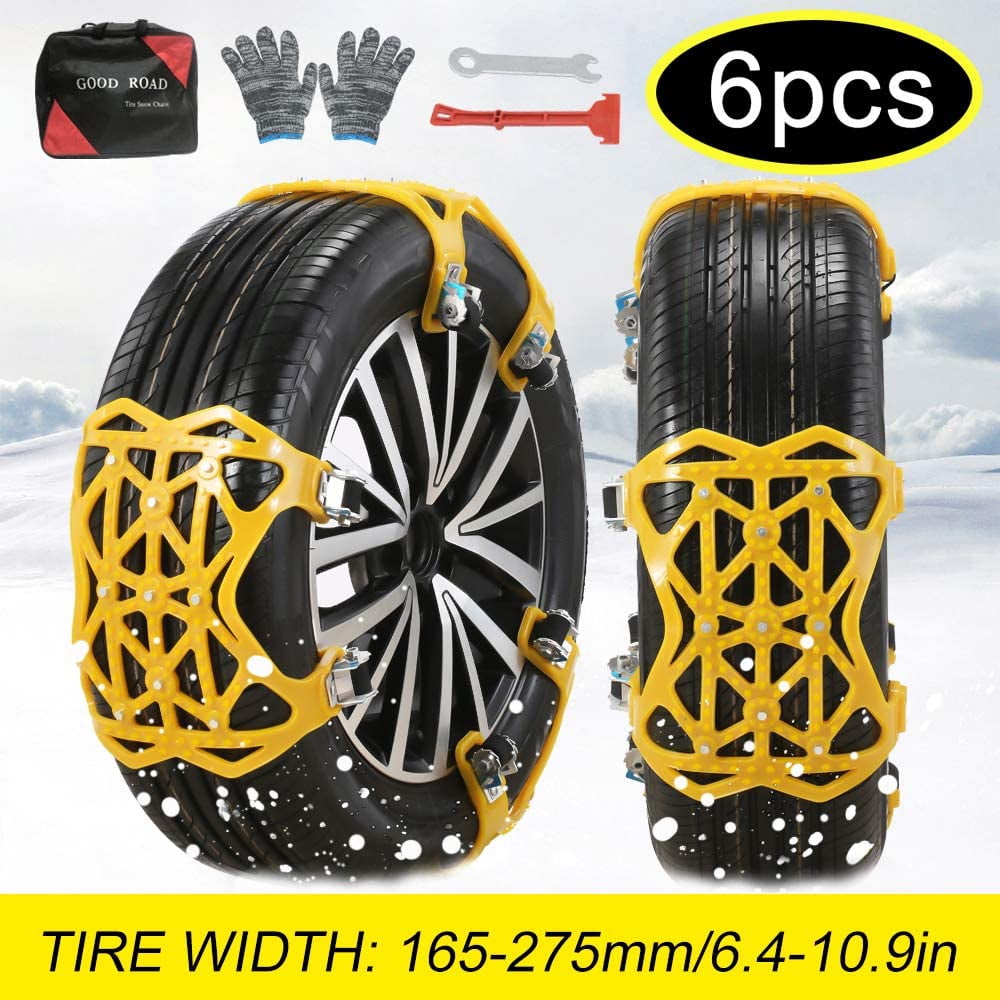 JUISEE Car Snow Chains Snow Tire Chains for Most Cars Anti-Slip Car Chains Car Emergency Chains All Season Anti-Skid Snow Cables Car SUV Tire Cables for Tire Width: 180-295mm JUISEE Car Snow Chains Snow Tire Chains for Most Cars Anti-Slip Car Chains Car Emergency Chains All Season Anti-Skid Snow Cables Car SUV Tire Cables for Tire Width: 180-295mm