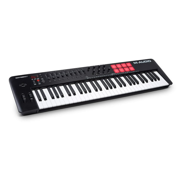 M-Audio Oxygen 61 V - Teclado controlador MIDI USB de 61 teclas con Beat Pads, modos Smart Chord y S