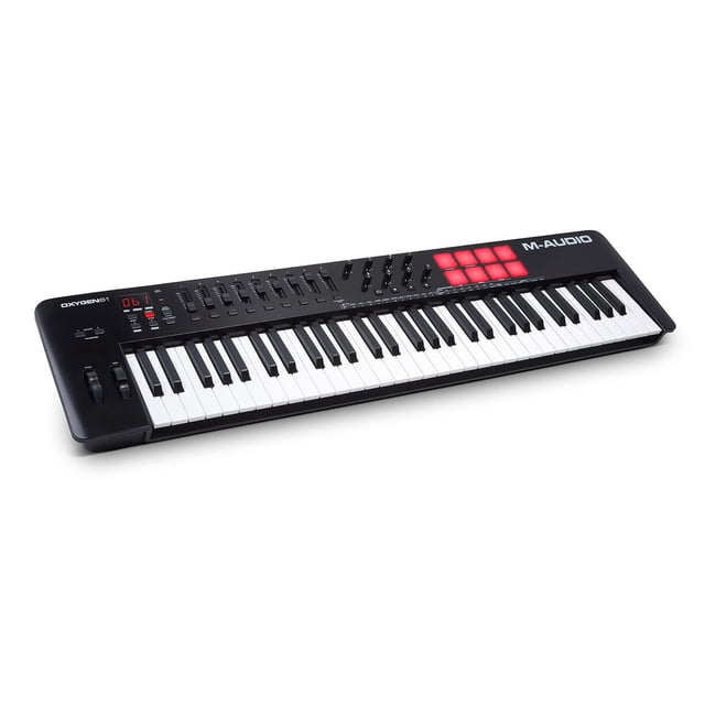 M-Audio Oxygen 61 V - Teclado controlador MIDI USB de 61 teclas con Beat Pads, modos Smart Chord y S