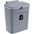 thumbnail image 1 of Multipurpose Use Trash Can, Easy Cleaning Hanging Bin with Lid for Office or Camping (Gray), 1 of 4