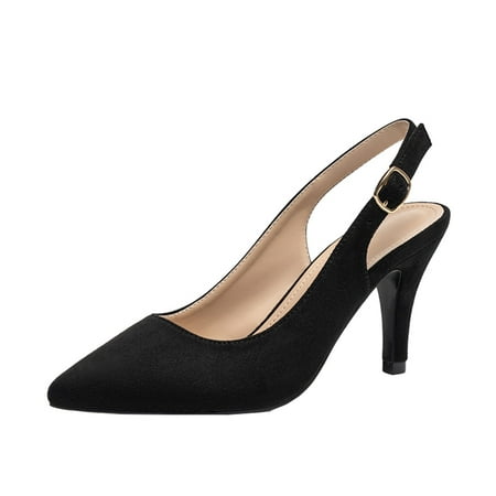 

ZHAGHMIN Cool Shoes For Women Women Black Pointed Heels Prom Summer Thin Heels Sandals Suede Sling Back High Heels Sandals Women High Heels Shoes Size 15 Dancing Shoes For Women High Heel Womens Boo