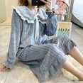 thumbnail image 2 of GZhLonKiMa Winter Women Flannel Nightdress Thicken Warm Sleepwear Ladies Coral Fleece Nightgowns Female Sleepshirts Casual Home Clothes, 2 of 6