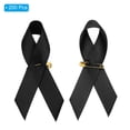 thumbnail image 3 of Unique Bargains Ribbon Pins, 200Pcs Black Awareness Ribbon Satin with Safety Pins, 3 of 7