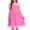 Hot Pink#01, variant on AHTJRT Girls Dress Crewneck Sheer Mesh Puffy Short Sleeve A-Line Casual Party Wedding Bridesmaid Dresses Green#01 10-12 Years