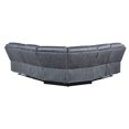 thumbnail image 5 of JERFIT Modern 5-Seat Recliner Sectional Sofa with Console, USB Charger, Cup Holders in Two-Tone Gray Nubuck Fabric, 5 of 9