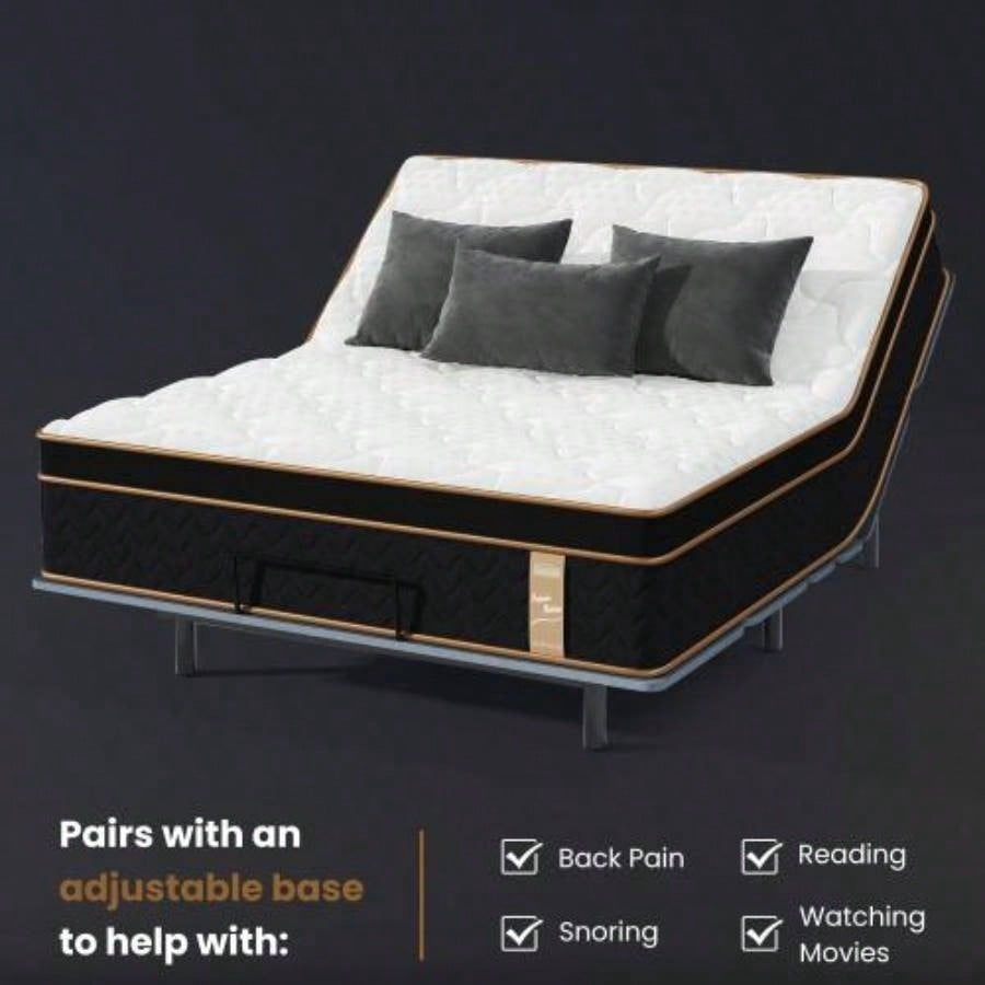 10 Inch Hybrid Mattress Gel Foam Individually Encased Coils Fiberglass-Free Motion Isolation Mattress in a Box CertiPUR-US Certified for Bedroom Use