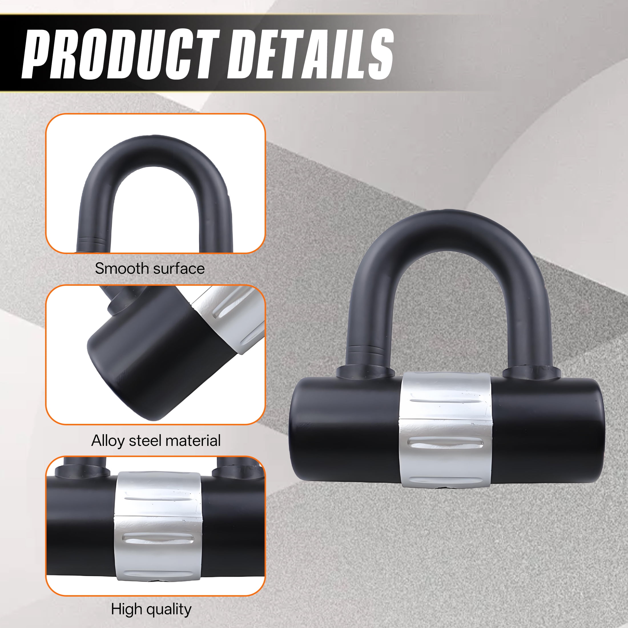 ZHZFKQ Bike Lock，Waterproof Theft-Proof Portable U Lock with Key，Bike U Lock for Electric Vehicles