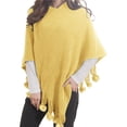 thumbnail image 2 of Autumn And Winter Cape Cape Fringe Horn Buckle Solid Color Irregular Double Fringe Cape Cape Warm And Thick, 2 of 4