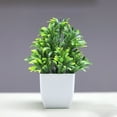 thumbnail image 2 of Simulation Potted White Pot Podocarpus Hanata, Small Potted Plants Mini Artificial Greenery for Home/ Decor Artificial Potted Plant Decoration Plant Combination Indoor Tabletop Decoration, 2 of 9