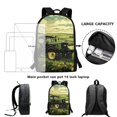 thumbnail image 6 of Uourmeti Large Capacity 17 Inch Backpack for Travel School, Personalized Smooth Zipper Adjustable Comfort Straps School Backpack, Farm, 6 of 6