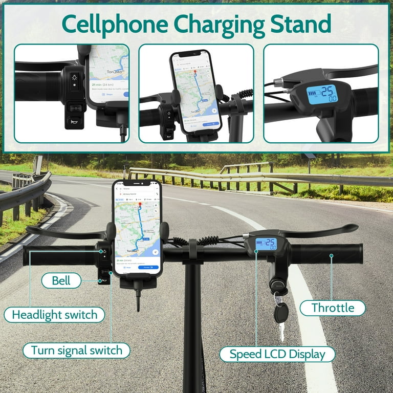 JOYHIS JH1 Electric Scooter with Seat for Adult, 20MPH Speed Power by 500W Motor, 48V/10.4Ah Wider Deck & Height Adujustable Seat with Carry Basket UL2272 Certified
