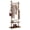 Walnut Brown, variant on VASAGLE Freestanding Coat Rack Stand with 7 Hooks, 2 Shelves, 4 Removable 360° Swivel Wheels, Wooden Hooks and Pole, Ink Black