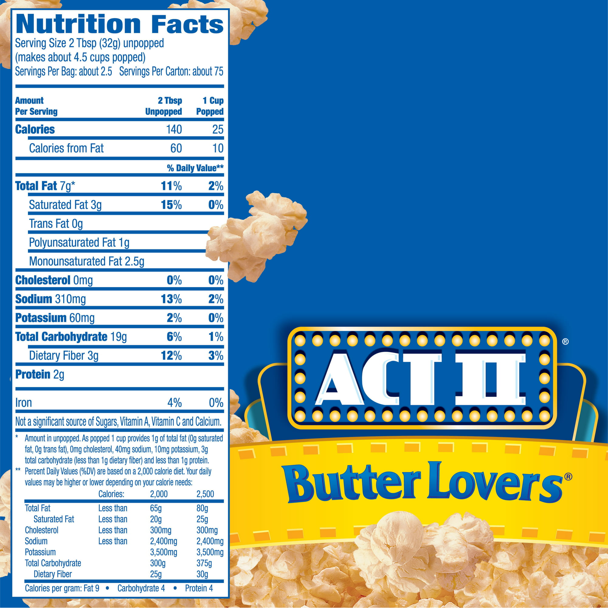 Act 2 Butter Lovers Popcorn Calories Per Bag - Bag Poster