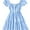 Blue, variant on Women Sexy Prom Dress Puff Sleeve Plaid Tiered Milkmaid Dress Light Blue XL