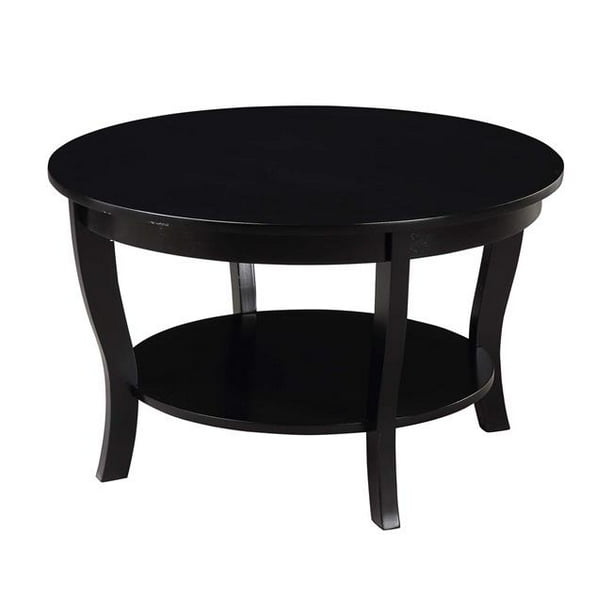 American Heritage Round Coffee Table, Black