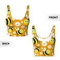 thumbnail image 6 of Sports Bras for Women Workout Tank Tops, Funny cartoon bee daisy Running Vest with Removable Cups, 6 of 7