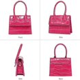 thumbnail image 4 of Mini cartera para mujer, mini bolso con estampado de cocodrilo, color rosa pequeño, 4 of 5