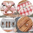 thumbnail image 6 of Wicker Picnic Basket for 2 with Large Insulated Cooler Compartment and Waterproof Picnic Blanket, Cutlery Service Kits, Wicker Picnic Hamper for Camping, Valentine Day,Thanks Giving,Birthday(Red), 6 of 16