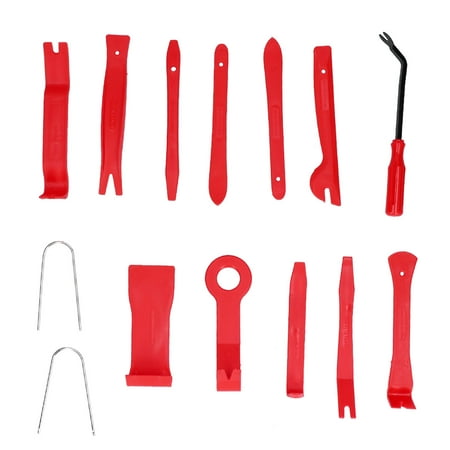 

14Pcs Auto Removal Tool Trim Pry Repair Set Kit for Car Door Panel Audio Instrument DeskRed