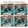 thumbnail image 7 of ODIKA 6'x9' Washable Area Rug Music Record Cd Vintage Disc Sound Wave Motif Round Retro Vinyl Refined for Queen Size Bedroom, Under Bed, Master Suite, Easy Care, Non-Shedding, 7 of 7