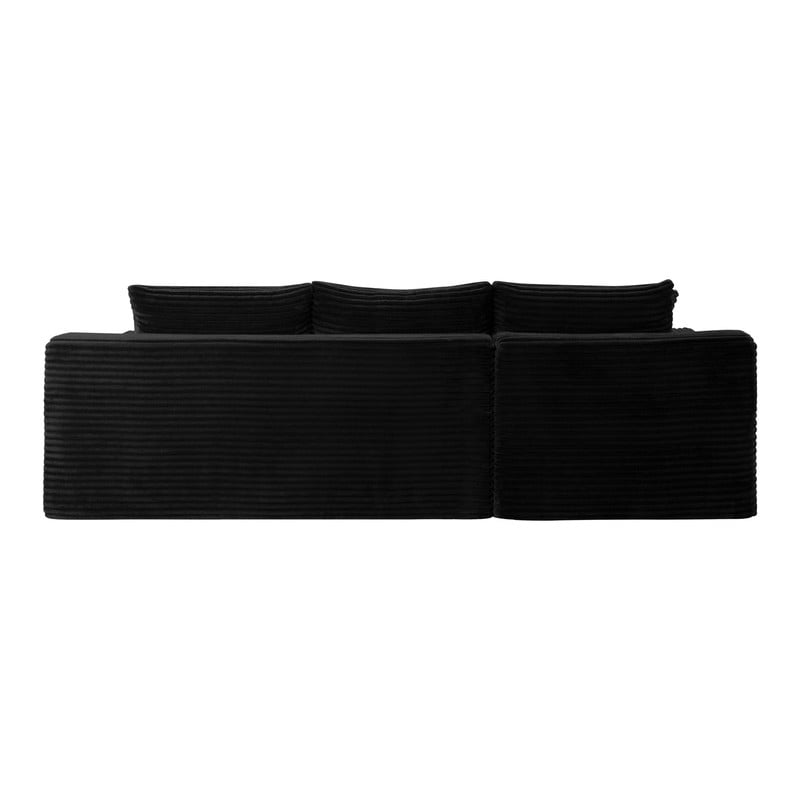 94.5" L-Shaped Modular Sectional Sofa Set with Chaise, No Assembly Required Upholstered Floor Couch, Corduroy 4-Seat Sofa
