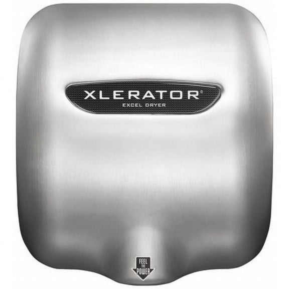 Automatic Hand Dryer, 10 sec Dry, 68 to 76, 208 to 277V AC, Silver, Brushed