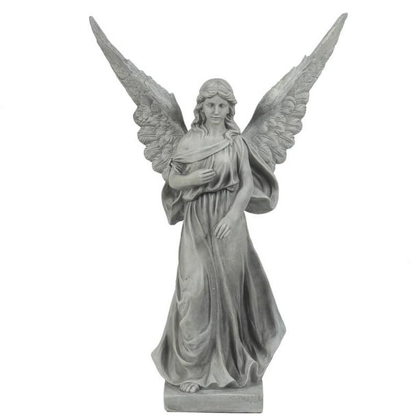 Gray MgO Peaceful Angel Garden Statue