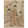 thumbnail image 3 of Torii Kiyonaga 11x14 Black Modern Framed Museum Art Print Titled - The Fourth Month (From the Series Fashionable Monthly Visits to Temples in the Four Seasons) (1784), 3 of 5