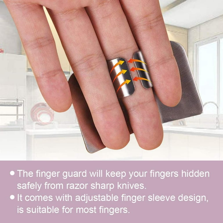 6 Pcs Finger Guard for Cutting Kitchen Tool Finger Guard Stainless Steel Finger Protector Avoid Hurting Kitchen Safe Chop Cut Tool, Adult Unisex, Size