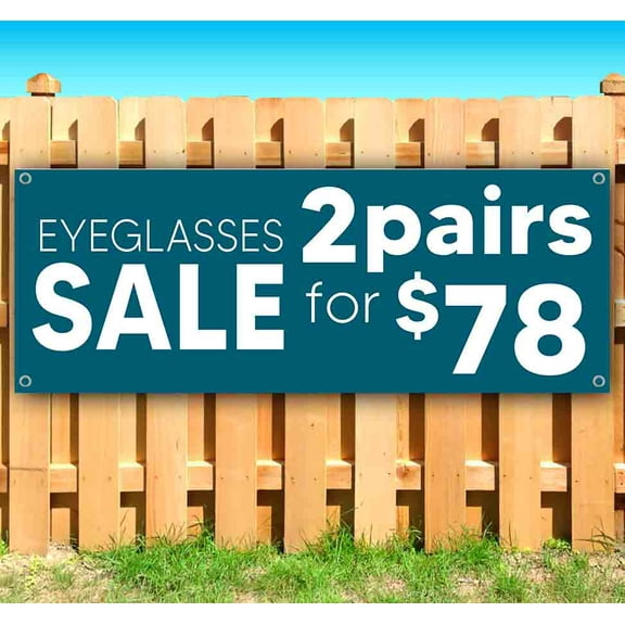 Eyeglasses 2 Pairs Customizable 13 oz Banner Heavy-Duty Vinyl Single-Sided With Metal Grommets