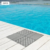 25PCS Tiles Interlocking Graphite Drainage Tiles Deck Tiles 12x12x0.5 Inches Used for Balcony, Bathroom, Auto Repair store, Etc