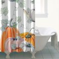 thumbnail image 5 of Autumn Leaves Harvest Thanksgiving Shower Curtain for Bathroom with Hooks and Weighted Hem, Polyester Fall Pumpkins Maple Waterproof Bath Curtains Hotel Style - Machine Washable,72x72in, 5 of 5