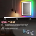 thumbnail image 4 of 48*36 inch LED Mirror for Bathroom, Mirror with 8 RGB Backlit & 3 Front Lit (Adjustable Individually), Anti-Fog Wall Bathroom Mirror Vanity Mirror with Memory Function, Horizontal/Vertical, 4 of 6