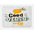 thumbnail image 1 of Saying Bath Mat, Creative Graphic with Positive Phrase and Lemon, Plush Bathroom Decor Mat with Non Slip Backing, 29.5" X 17.5", Orange Sage Green, by Ambesonne, 1 of 2