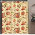 thumbnail image 2 of Fall Shower Curtain,Orange Autumn Thanksgiving Pumpkin Maple Bathroom Shower Curtains Accessories,Polyester Fabric Cloth Waterproof Decor Shower Curtain Set,71X84 Inch., 2 of 3