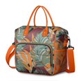 thumbnail image 1 of Tropical Plant Leakproof Insulated Lunch Tote – Large Capacity Dual Compartment Cooler Bag with Adjustable Strap for Work or Picnic, 1 of 2