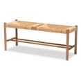 thumbnail image 1 of Baxton Studio Saura Oak Brown Finished Wood and Hemp Dining Bench, 1 of 8