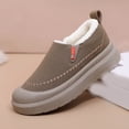 thumbnail image 5 of Women's Warm Platform Cotton Shoes Comfortable Plush Slip On Sneakers Fleece Lined Non Slip Short Chelsea Boots Brown Size 6.5, 5 of 9