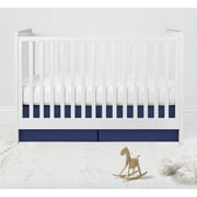 Bacati - Muslin Ikat Stars Toddler Bedding (Crib/Toddler Bed Skirt, Navy)
